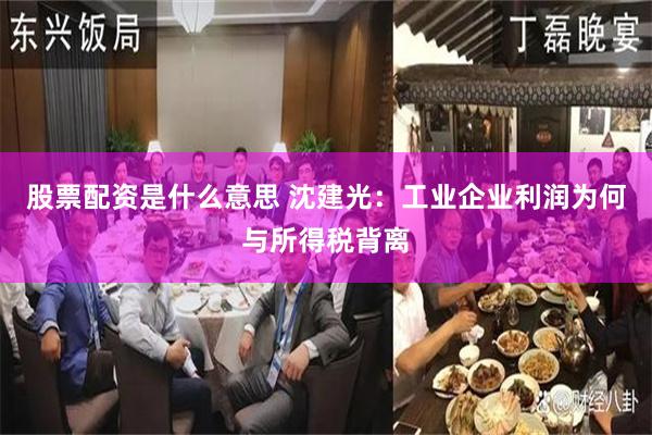 股票配资是什么意思 沈建光：工业企业利润为何与所得税背离